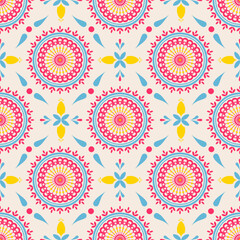 Geometric with floral pattern background, ceramic tile pattern, Indian pattern, tile design, wrap, abstract, carpet, mandala, floral style