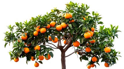 a lush orange tree laden with ripe fruit, showcasing the beauty of nature's bounty