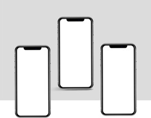 Realistic smartphone mockup mobile phone vector with isolated background show mobile app