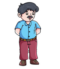 Cute cartoon hand drawn vector man clipart.