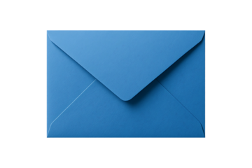 Blue Paper Envelope Isolated on a Transparent Background