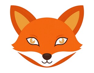 Obraz premium Cartoon fox head, simple design