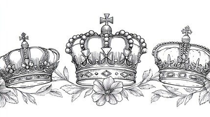 Vintage crowns decorative border