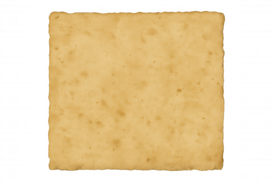 Vintage aged paper texture with deckled edges, old parchment background element featuring stained surface