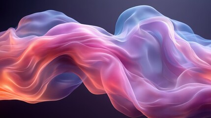 Obraz premium Flowing fabric, abstract wave, dark background, design element