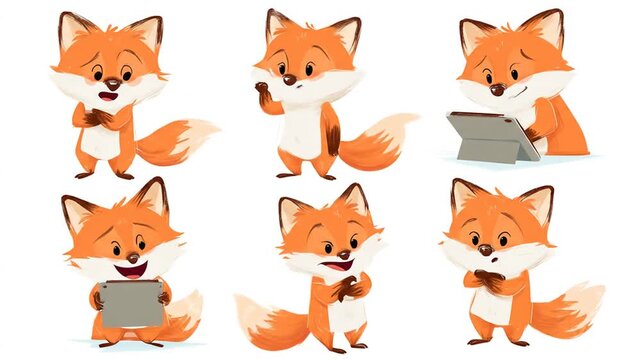 Cartoon fox characters in various poses expressing confusion and uncertainty