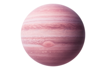 Pink Gas Giant Planet Isolated on a Transparent Background