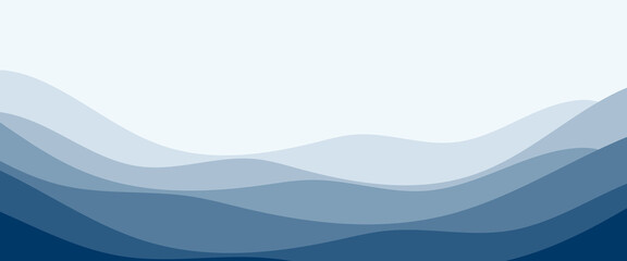 Sea waves layered vector background illustration and sea beach vector illustration.