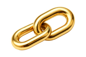 Naklejka premium Shiny Golden Chain Link Connected Isolated on a Transparent Background