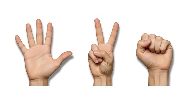 Rock Paper Scissors Hand Gestures.