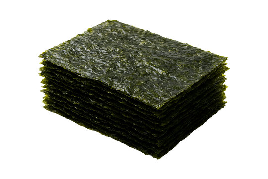 Stack of Dried Seaweed Sheets Isolated on a Transparent Background