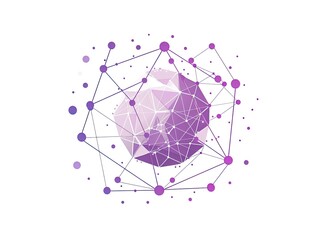 Abstract Violet Globe Network Connection. Backdrop for Technology Use Cases