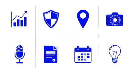 Essential business and creative tools set for modern digital needs, perfect for boosting productivity and inspiring innovation, originally a scalable graphic