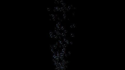 Water bubbles rising upwards on overlay black background, Air bubbles floating up. - Powered by Adobe