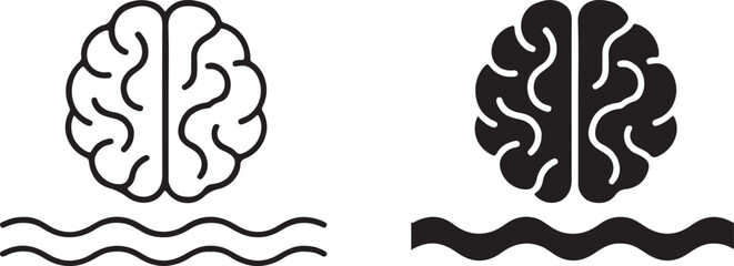 Brain Waves Icon Mind Symbol Vector Illustration
