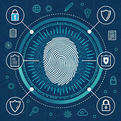 fingerprint biometric scan vector cyber security