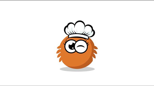 Cute chef crab illustration