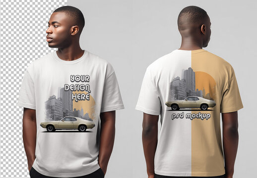 T-shirt mockup front and back
