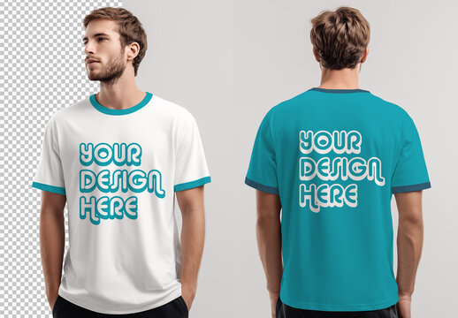 T-shirt mockup front and back