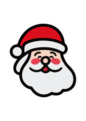 Desain logo ilustrasi vektor Santa Claus dengan latar belakang hitam dan putih