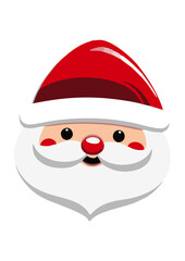 Desain logo ilustrasi vektor Santa Claus dengan latar belakang hitam dan putih