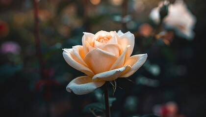 Beautiful Peach Rose in Garden.