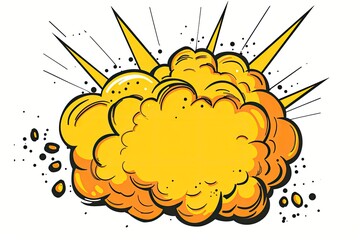 Cartoon explosion on white background with burst. For comics, graphics, ads