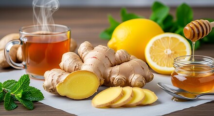 Ginger Tea with Honey and Lemon.