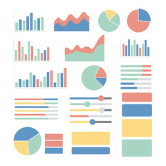 Diverse Data Visualization Set Charts, Graphs, and Infographic Elements for Presentation