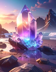 Beautiful Crystal Formation on Beach.