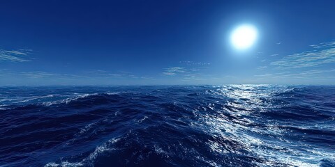 Fototapeta premium Night Cityscape Above Wavy Water Surface