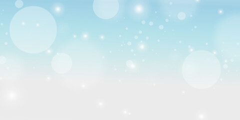 Light blue mist with bokeh reflections and twinkling stars