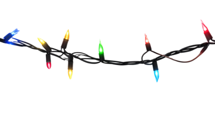 Christmas LED Lights Decoration, Transparent Background PNG