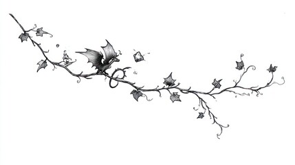 Dragon vine design graphic