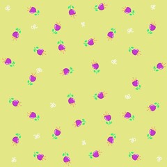 Seamless Cute Flower Pattern Set with Hand-drawn Doodle Style on Pastel Backgrounds