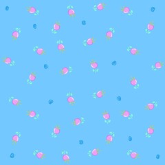 Seamless Cute Flower Pattern Set with Hand-drawn Doodle Style on Pastel Backgrounds