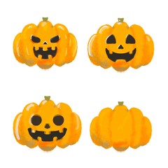 Halloween Pumpkin Faces Set – Jack-o'-Lantern Illustration