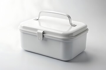 White toolbox isolated on white background studio shot mockup image