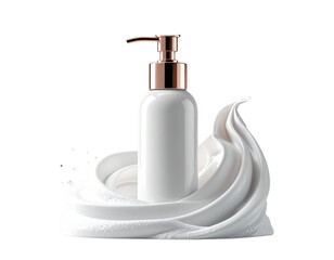 Obraz premium White Cosmetic Foam Mousse in Pump Bottle