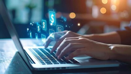 a modern approach to financial management and analysis through digital interfaces on a laptop, symbolizing efficiency and accessibility. - Powered by Adobe