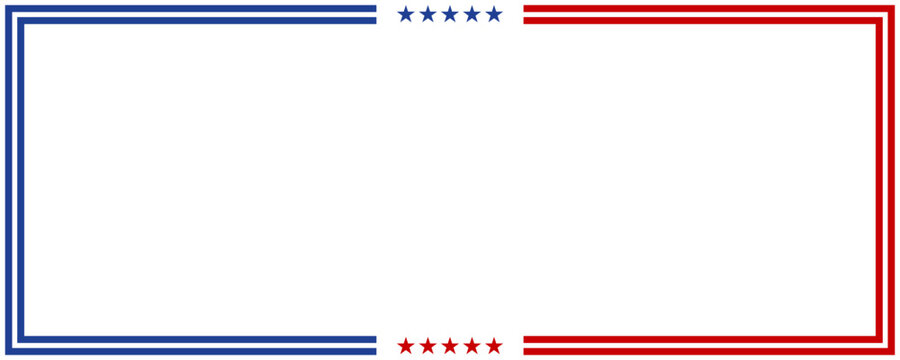 Red blue star America theme on blank background template. 4th of July Memorial or Independence day theme wallpaper.	
