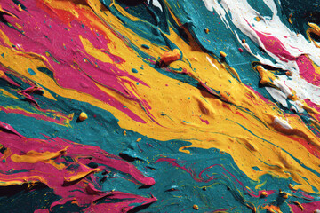 Vibrant, chaotic paint streaks express energetic passion