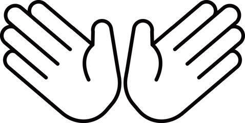 両手を開いた絵文字　イラスト　アイコン　ベクター素材