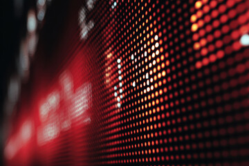 Digital stock market graph with red and green up and down arrow