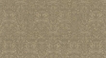 Elegant Damask Pattern Background in Muted Brown Tones