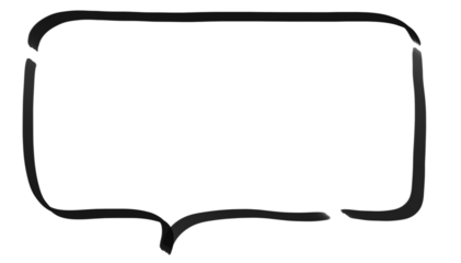 手書きのやわらかい横長のふきだしフレーム