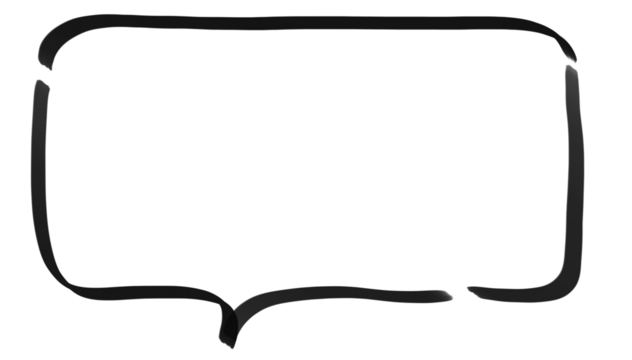 手書きのやわらかい横長のふきだしフレーム