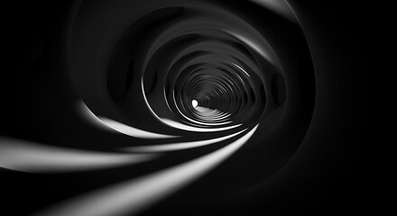 Abstract spiral tunnel with light effects digital art illustration