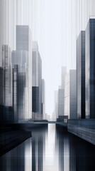 Naklejka premium Innovative urban architecture showcases unique stacked design in a modern city skyline