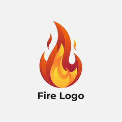 Burning fire vector logo, Hot flame icon design, Abstract bonfire silhouette, Modern creative flame identity
